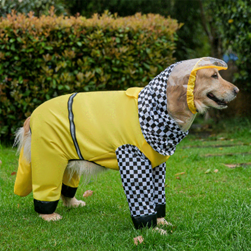 Impermeable para mascotas de dibujos animados repelente al agua de hoja de loto