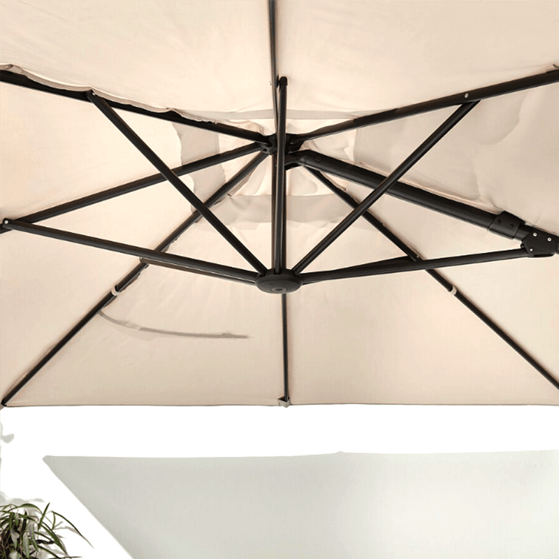 Sombrilla de patio plegable con manivela de gran tamaño